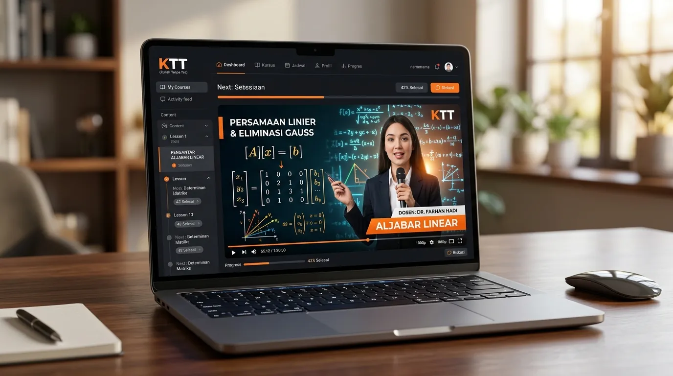 A KTT course lesson playing in the learning platform