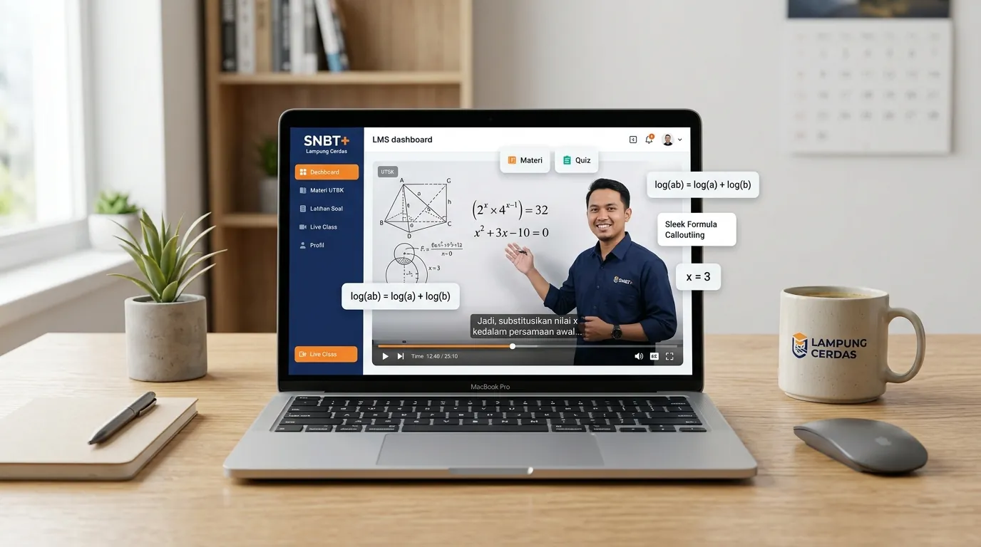 An SNBT Plus test-prep lesson on screen